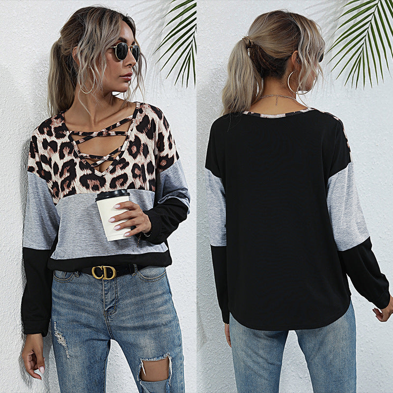 Damen Sporttop Tiermuster Cut-Out-Details