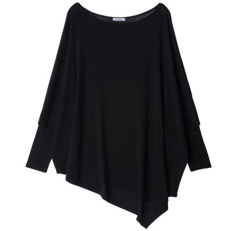 Damen Oversized Oberteil Asymmetrisch Lässig Eveloria
