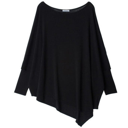 Damen Oversized Oberteil Asymmetrisch Lässig Eveloria
