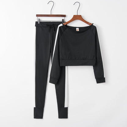 Damen Sportliches Loungewear-Set Cropped Oberteil und Hose Eveloria - Eveloria