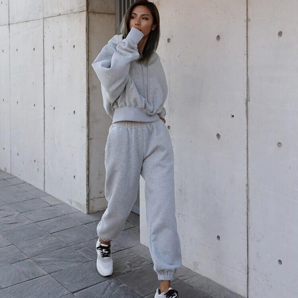Damen Hoodie Jogginganzug Elastischer Bund