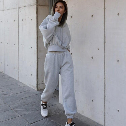 Damen Hoodie Jogginganzug Elastischer Bund