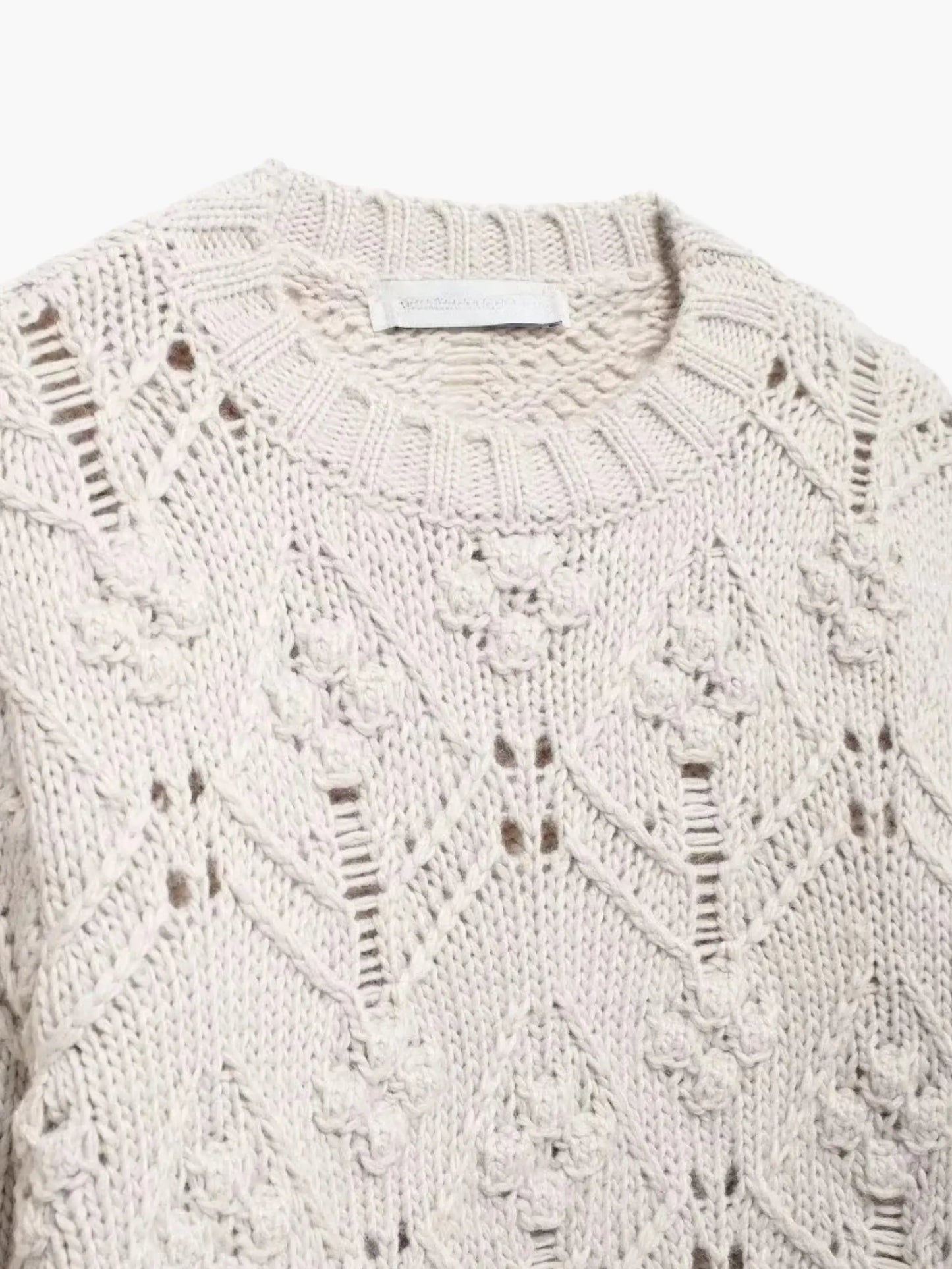 Damen Pullover Zopfmuster