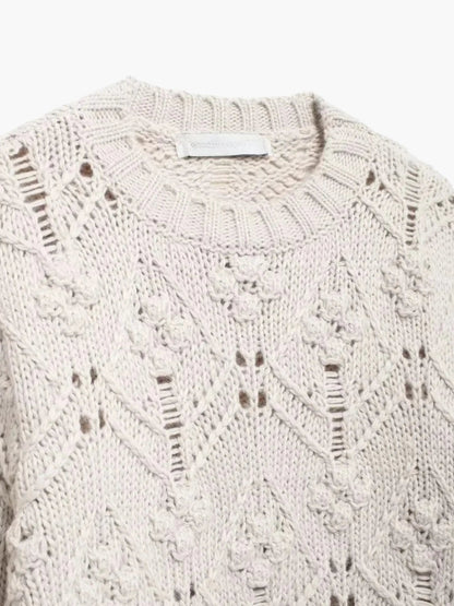 Damen Pullover Zopfmuster