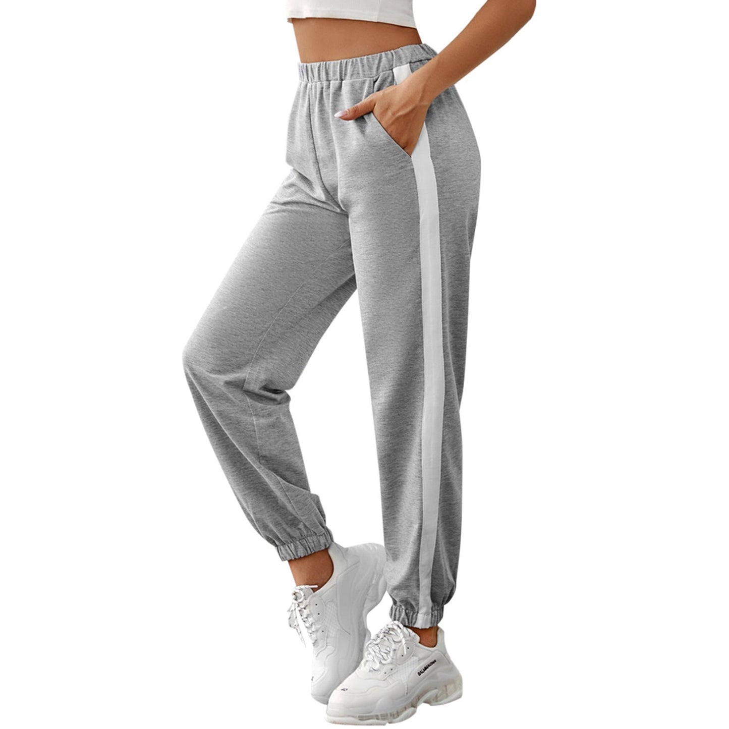 Damen Jogginghose Elastisch Mit Seitlichen Streifen Eveloria