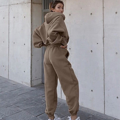Damen Hoodie Jogginganzug Elastischer Bund