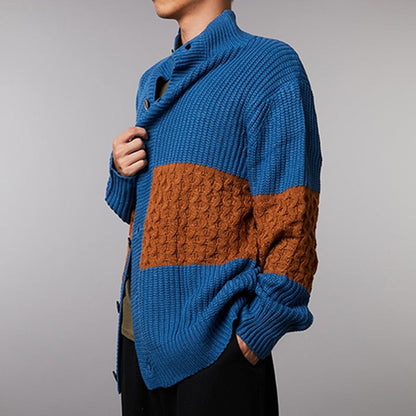 Herren Strickjacke Zwei-Ton Optik Komfort