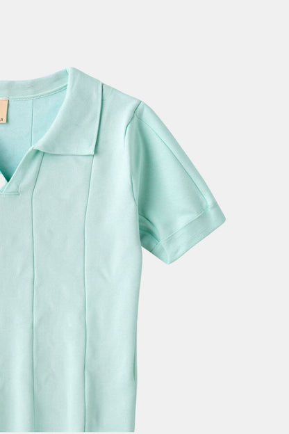 Herren Poloshirt Mintgrün Strick