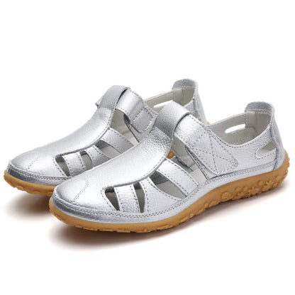 Eveloria Damen Sandalen Zeitlos Leder Braun
