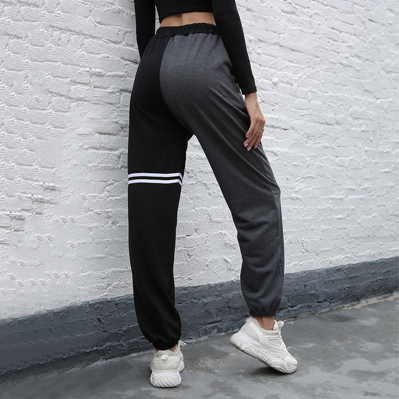 Damen Sportfreizeithose Elastischer Bund Seitentaschen
