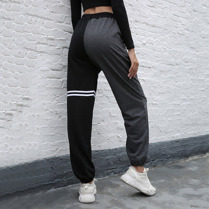 Damen Sportfreizeithose Elastischer Bund Seitentaschen