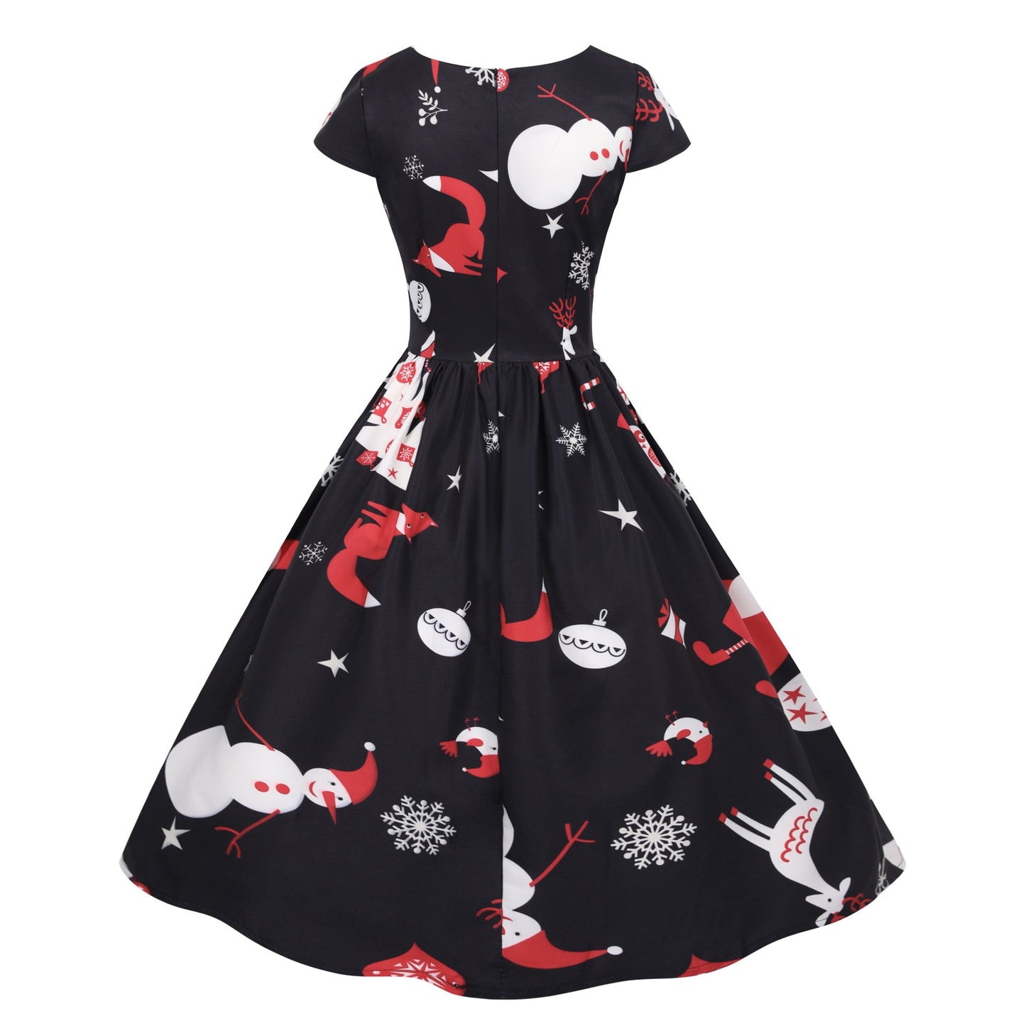 Damen Swingkleid Festliches Motiv Schwingender Rock Eveloria