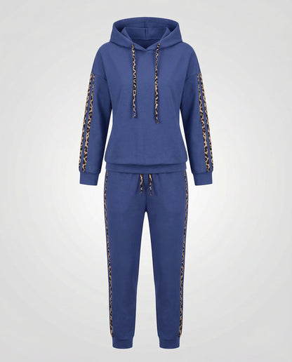 Damen Jogginganzug Zebramuster Weiß