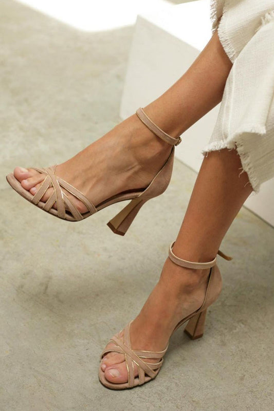 Damen High Heels Patchwork Peeptoe Sommer Schuhe - Eveloria
