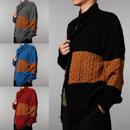 Herren Strickjacke Zwei-Ton Optik Komfort