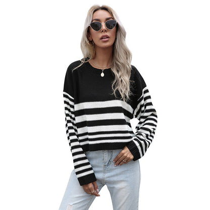 Damen Pullover Gestreift Weites Modell Eveloria