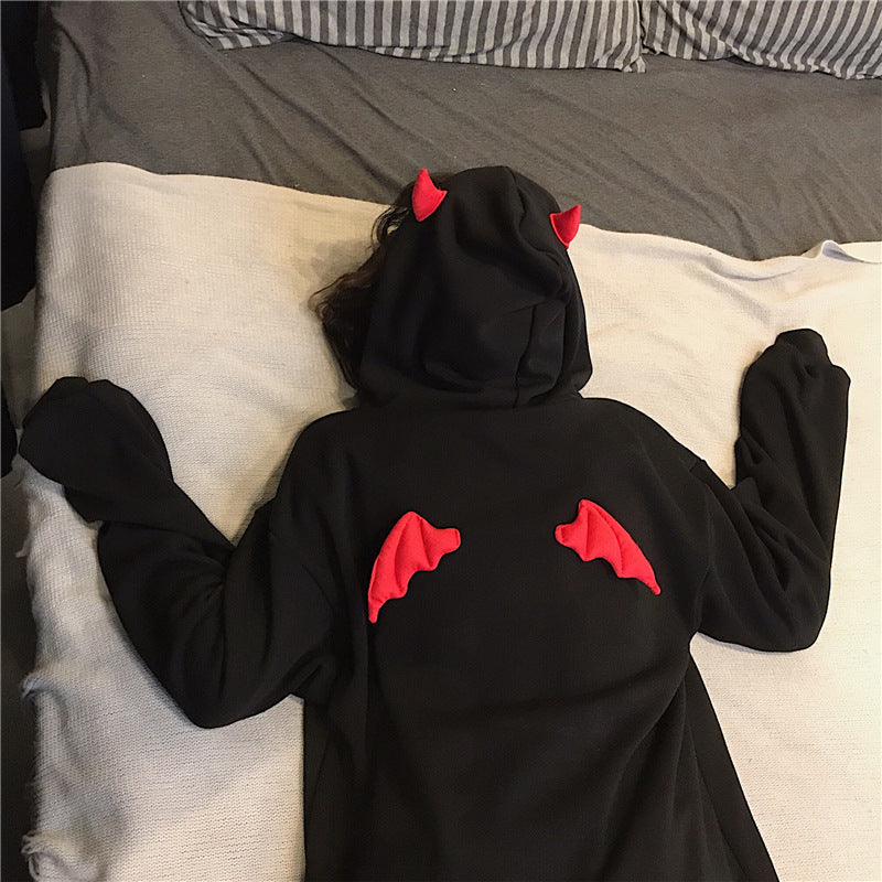 Damen Hoodie Übergröße Flügelapplikationen Eveloria