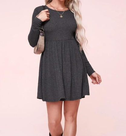 Damen Jerseykleid Länge Ärmel Eveloria