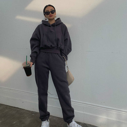 Damen Hoodie Jogginganzug Elastischer Bund