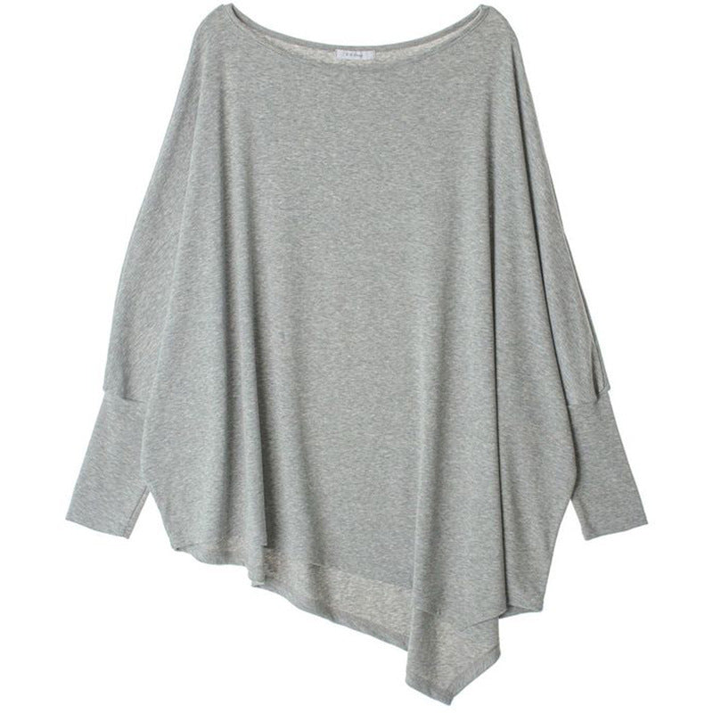 Damen Oversized Oberteil Asymmetrisch Lässig Eveloria
