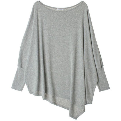 Damen Oversized Oberteil Asymmetrisch Lässig Eveloria