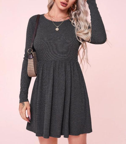 Damen Jerseykleid Länge Ärmel Eveloria