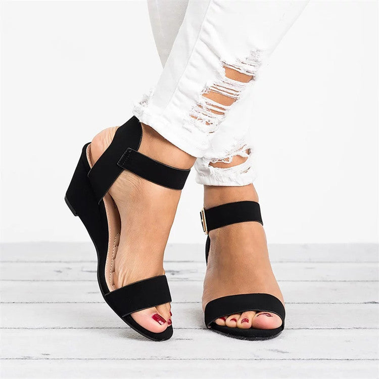 Damen Blockabsatz Sandaletten Knöchelriemen Schuhe - Eveloria