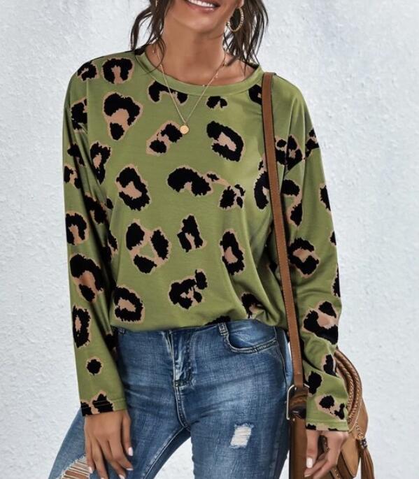 Damen Leopardenmuster Pullover aus Baumwolle