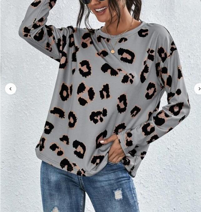 Damen Leopardenmuster Pullover aus Baumwolle