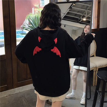 Damen Hoodie Übergröße Flügelapplikationen Eveloria - Eveloria