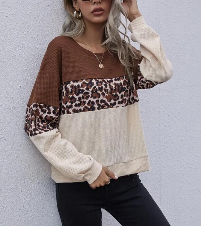 Damen Pullover Leopardenmuster Strukturiert Grau - Eveloria