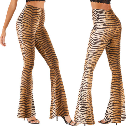 Damen Flared Leggings Tigerprint Eveloria