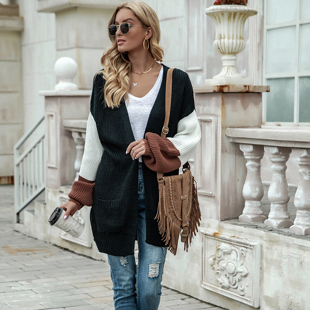 Damen Strickjacke Lässiger Schnitt Mit Taschen Beige - Eveloria