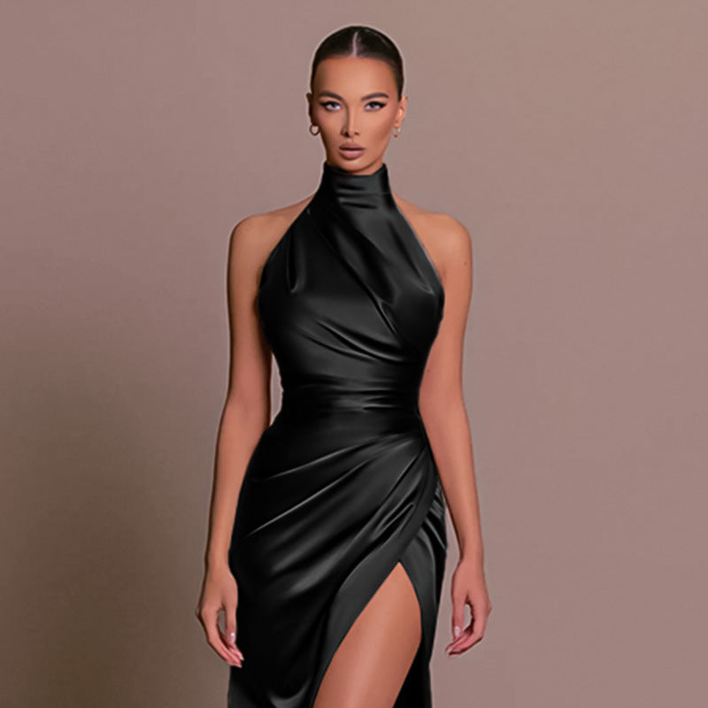 Eveloria Damen Ärmelloses Langkleid Herbstkragen