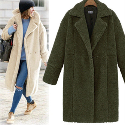 Damen Fleecejacke Reverskragen Praktische Taschen Eveloria