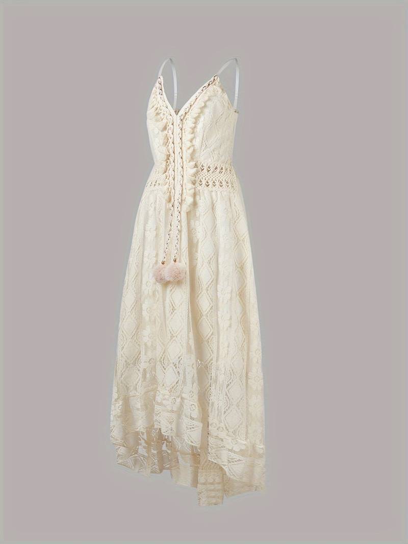 Eveloria Damen Maxikleid Spaghettiträger V-Ausschnitt Sommerkleid