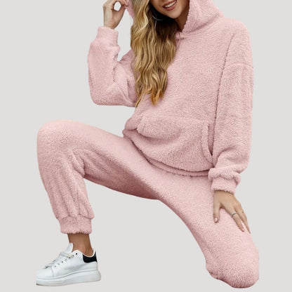 Damen Frühlings Cozy Kapuzen-Loungewear-Set