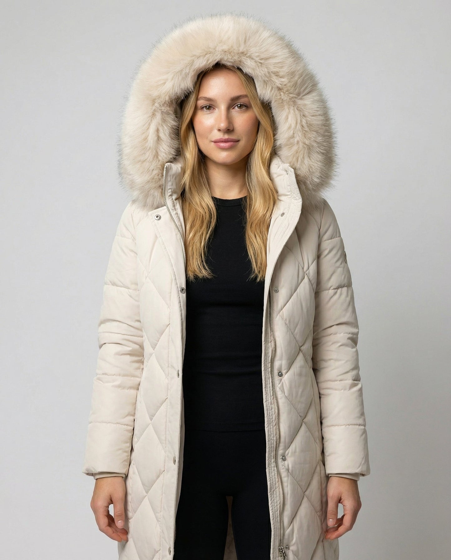 Damen Winterjacke Warm Elegantes Design Schwarz - Eveloria