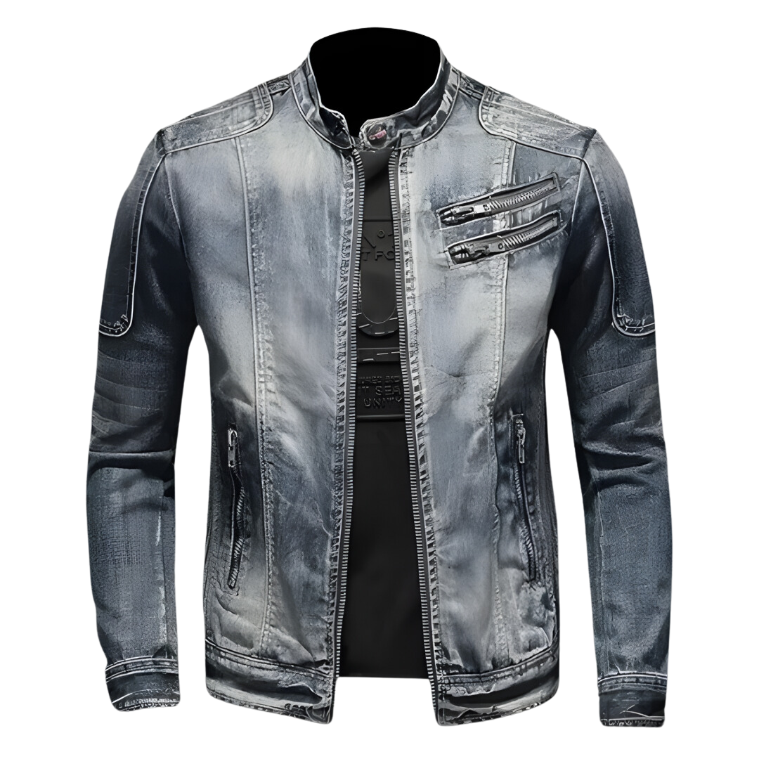 Eveloria Herren Jeansjacke Trendig Blau