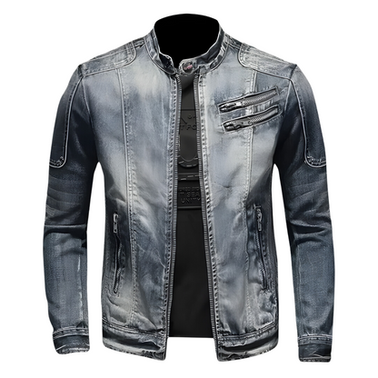 Eveloria Herren Jeansjacke Trendig Blau