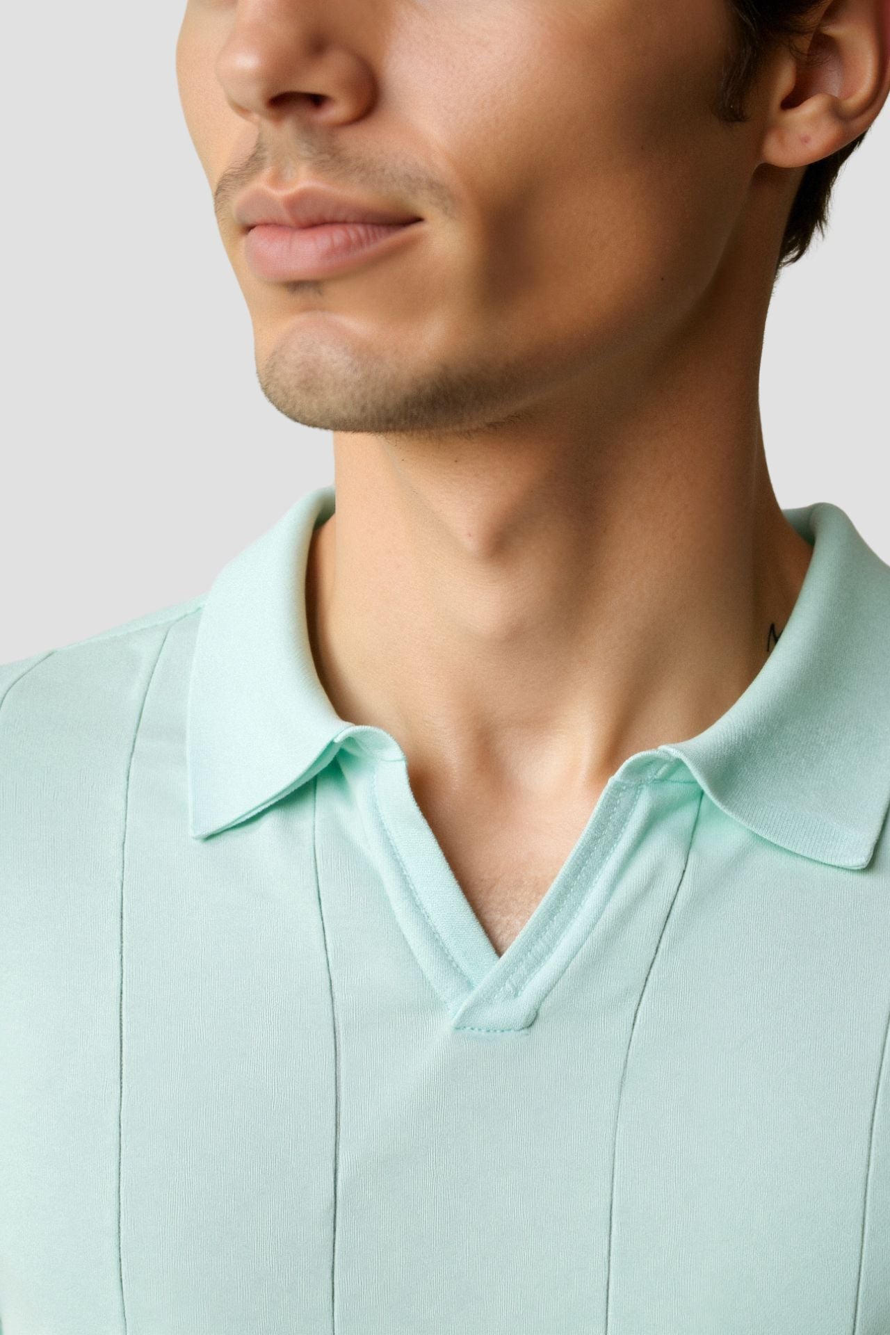 Herren Poloshirt Mintgrün Strick