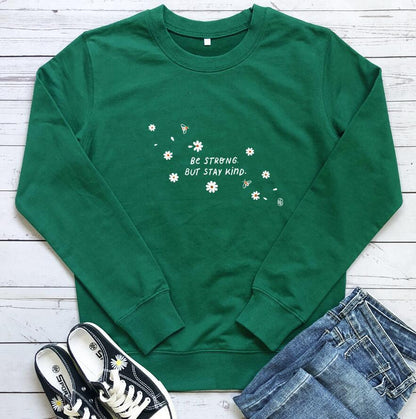 Damen Sweatshirt Florales Design Weiss