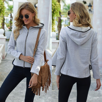 Damen Sweatjacke Sportlich Reißverschluss Eveloria