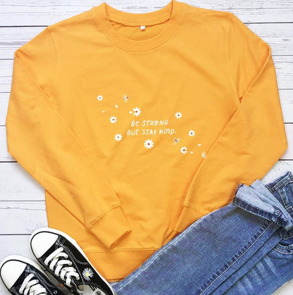 Damen Sweatshirt Florales Design Weiss