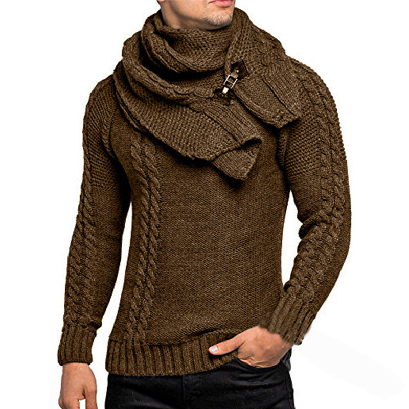 Herren Strickpullover Schal Warm Beige