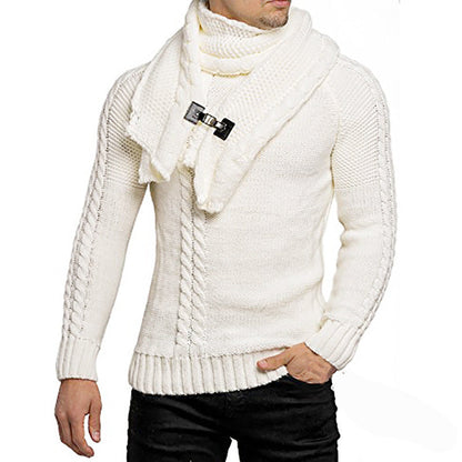 Herren Strickpullover Schal Warm Beige