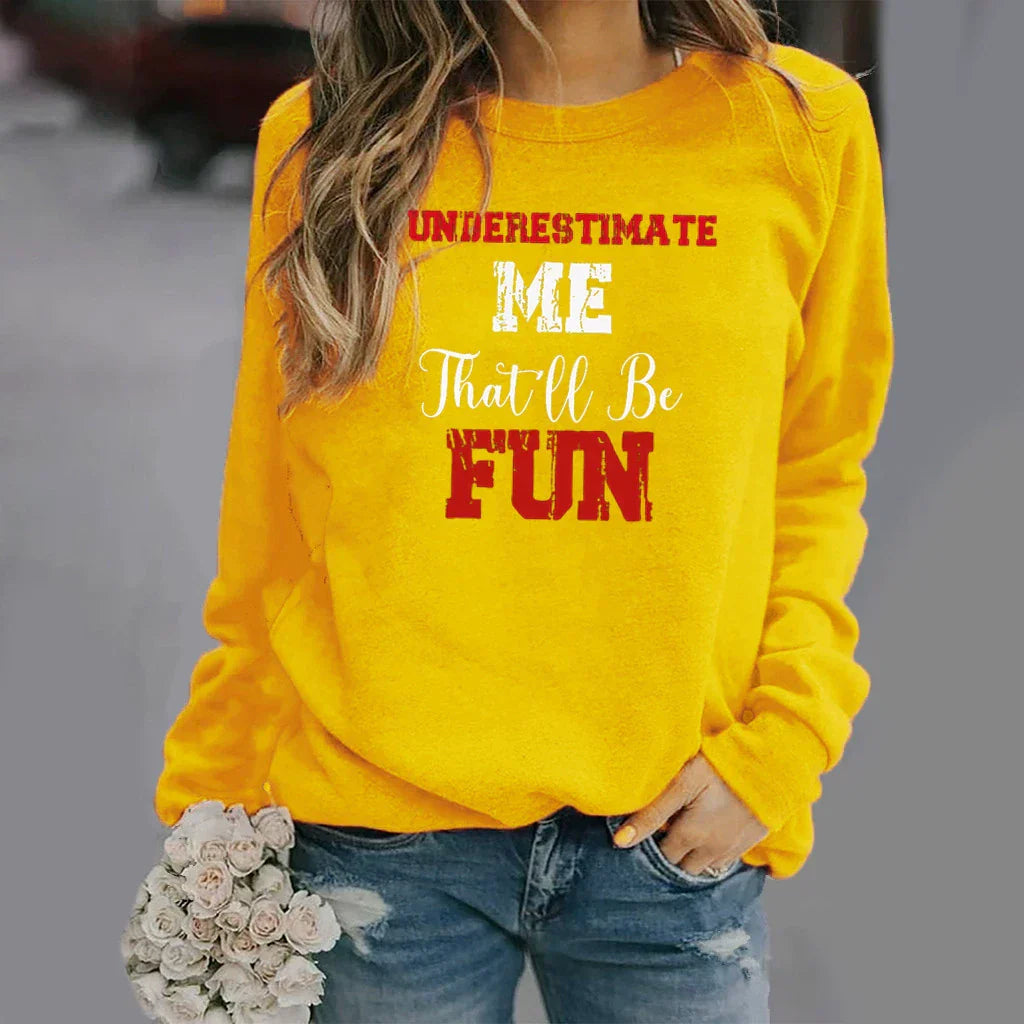 Eveloria Damen Sweatshirt Baumwolle Rundhals Langarm
