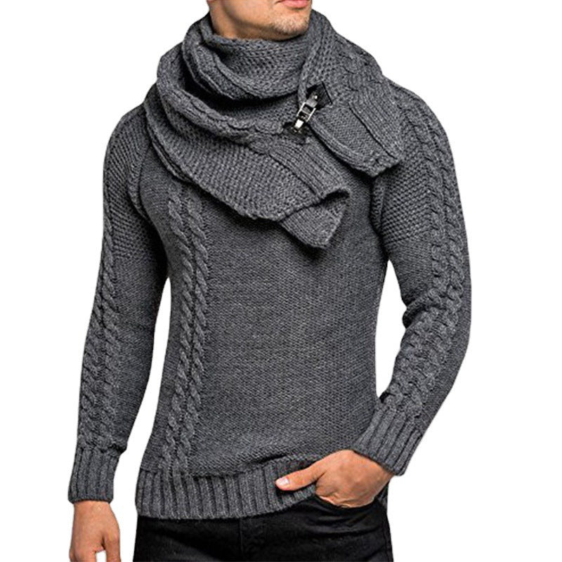 Herren Strickpullover Schal Warm Beige