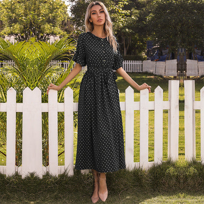 Damen Midi-Kleid Knopfleiste Fließender Schnitt Eveloria