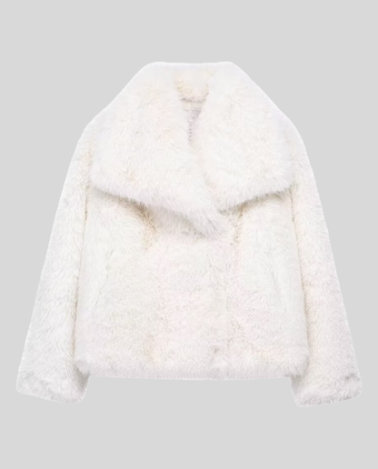 Kunstfell Schalkragen Jacke Damen